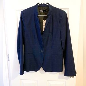 Zara woman’s navy check blazer - size 10